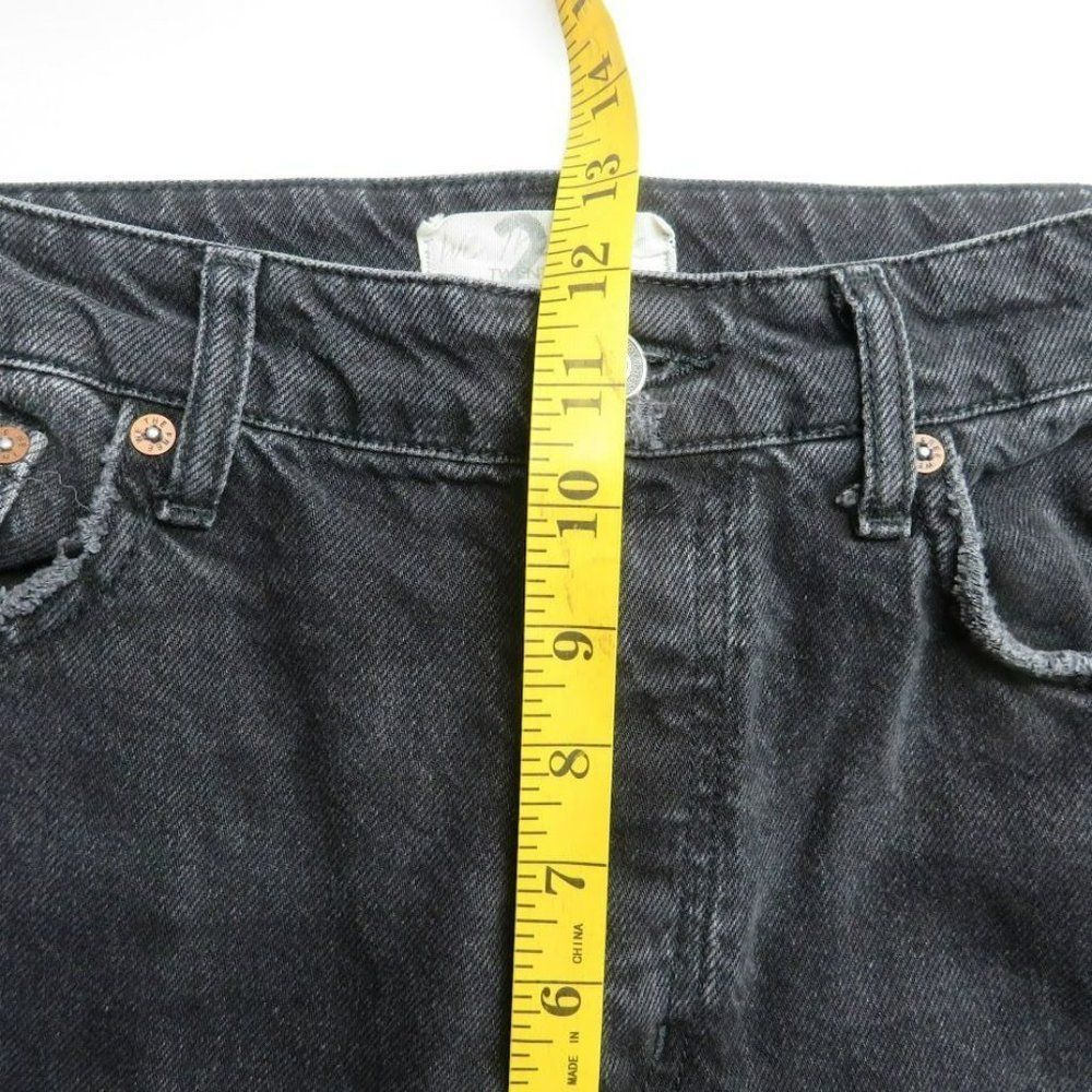 Free People We The Free Destressed Wide Leg Jeans Size 29 Black Denim - Picture 8 of 14
